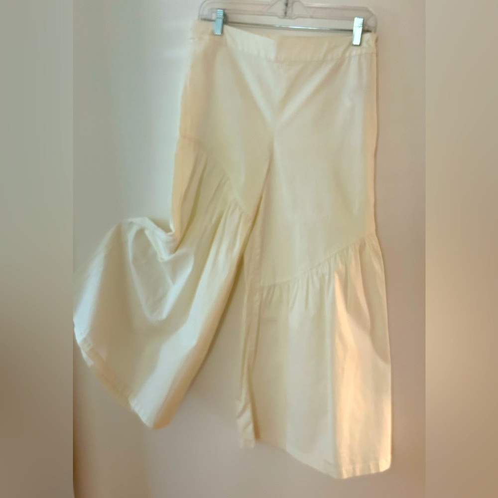 Anthropologie Cream Asymmetric Pants, Size 6